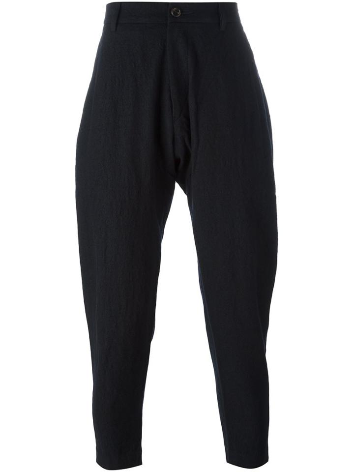 Ziggy Chen Drop-crotch Trousers, Men's, Size: 48, Blue, Cotton/wool