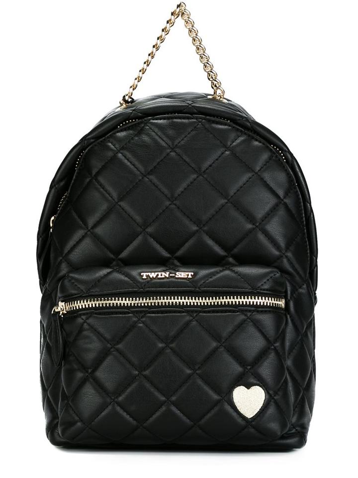 Twin-set Faux Leather Quilted Backpack