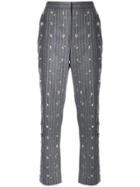Msgm Embellished Pinstripe Suit Trousers - Grey