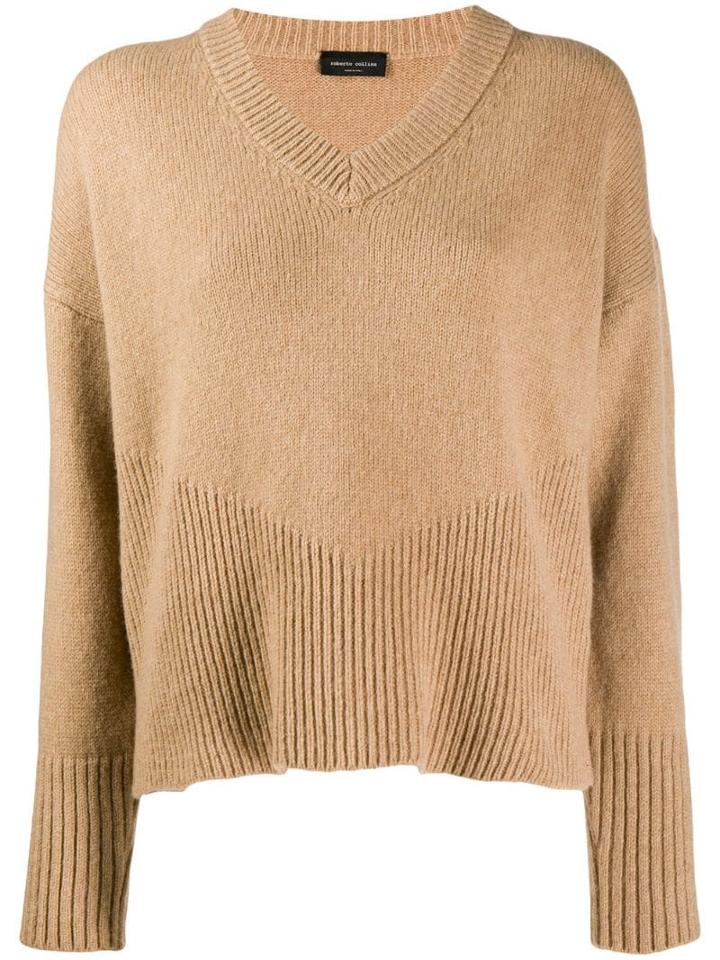 Roberto Collina Knitted V-neck Jumper - Neutrals