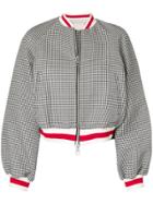 Sara Battaglia Gingham Bomber Jacket - Black