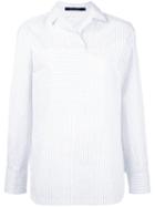 Sofie D'hoore Collared Blouse With Oversize Pocket, Women's, Size: 40, White, Cotton/linen/flax