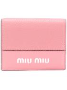 Miu Miu Logo Plaque Wallet - Pink & Purple