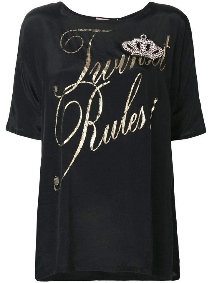 Twin-set Twin Set Ruled T-shirt - Black