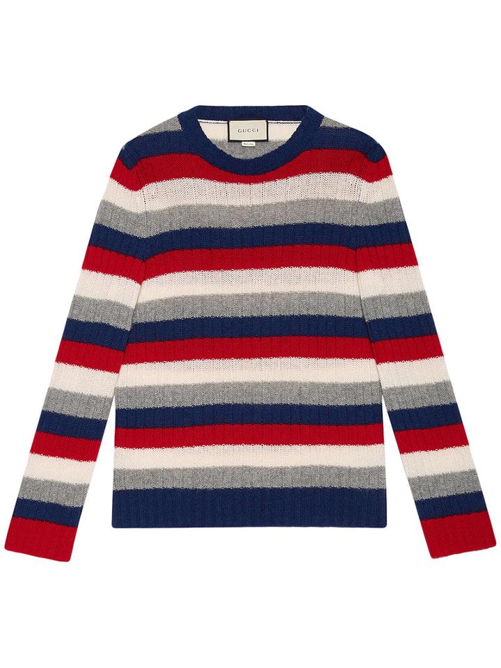 Gucci - Striped Cashmere Crew Neck Sweater - Men - Cashmere - M, White, Cashmere