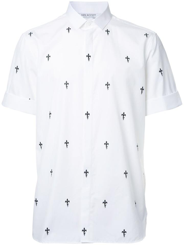 Neil Barrett - Printed Short-sleeved Shirt - Men - Cotton - 42, White, Cotton
