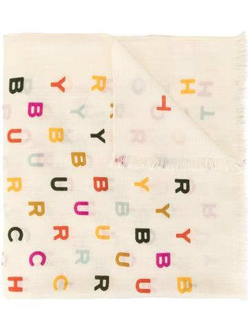Tory Burch Tory Text Print Scarf - White