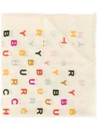 Tory Burch Tory Text Print Scarf - White