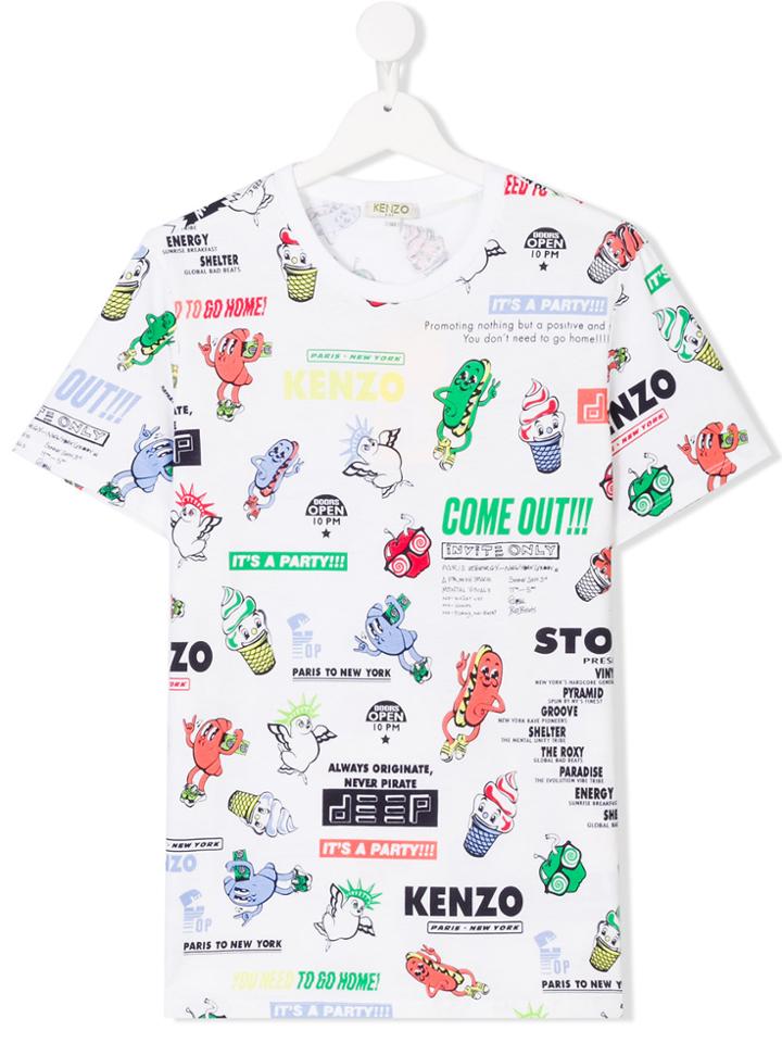 Kenzo Kids All-over Print T-shirt - White