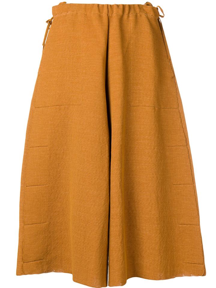 Boboutic Wide Leg Cropped Trousers - Yellow & Orange