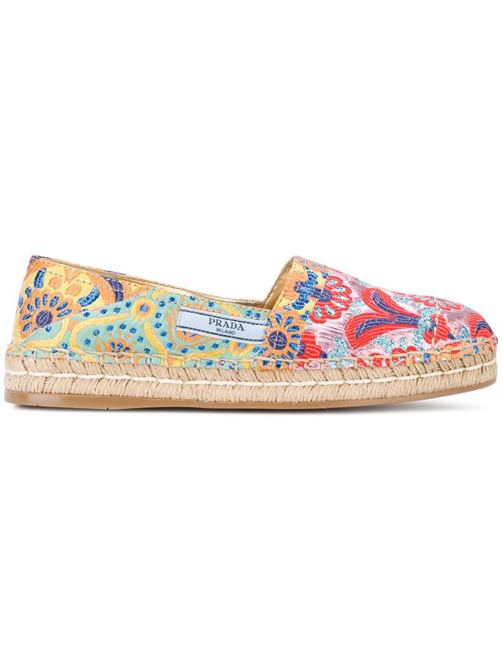 Prada Baroque Print Espadrilles - Multicolour