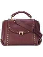 Salvatore Ferragamo Studded Sofia Tote - Pink & Purple