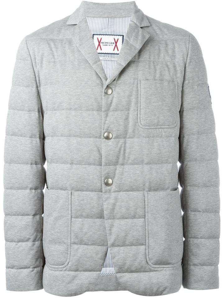 Moncler Gamme Bleu Padded Blazer, Men's, Size: 3, Grey, Cotton/polyamide/goose Down/feather Down