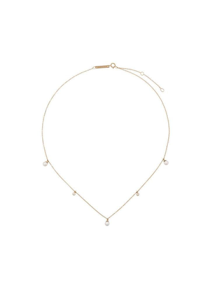 Zoë Chicco 14kt Yellow Gold Pearl And Diamond Dangle Necklace