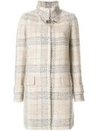 Fay Checked Single Breasted Coat - Nude & Neutrals