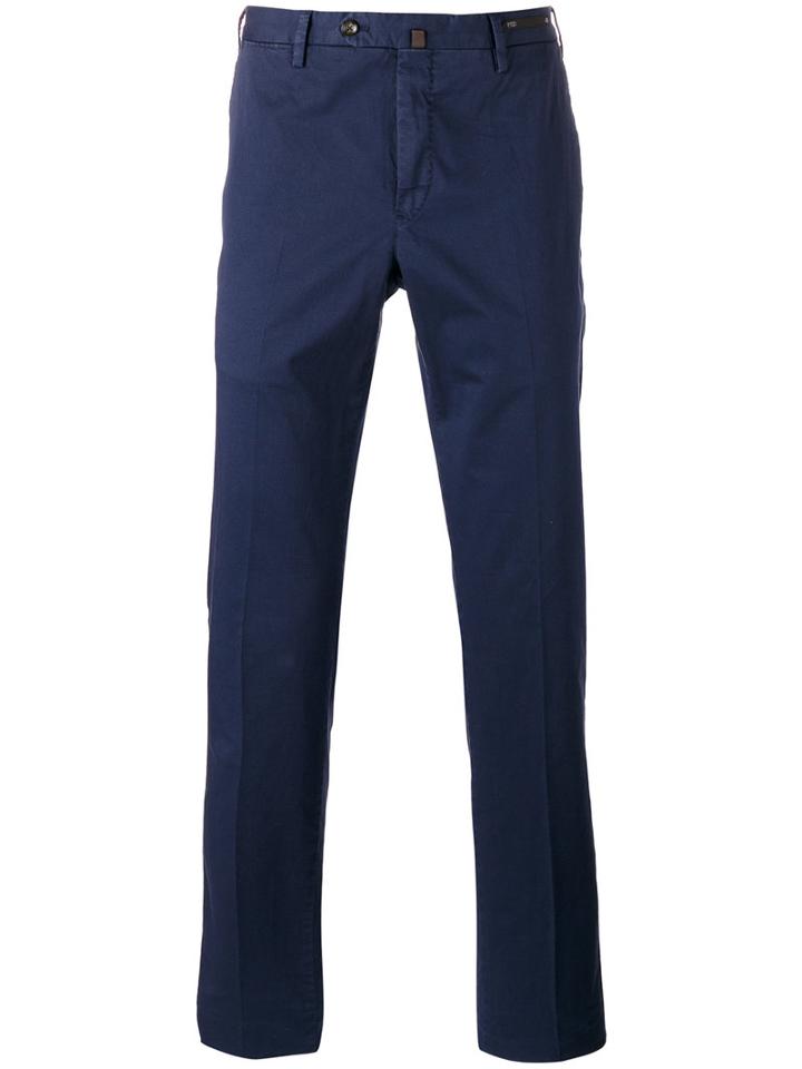 Pt01 Slim Fit Tailored Trousers, Men's, Size: 50, Blue, Cotton/spandex/elastane