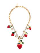 Dolce & Gabbana Strawberry Charm Necklace - Gold