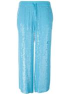 P.a.r.o.s.h. Sequin Culottes, Women's, Size: M, Blue, Viscose/pvc