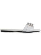 Anna Baiguera Buckle Detail Slides - White