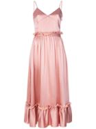 Msgm - Pleated Shift Dress - Women - Polyester/acetate/viscose - 42, Pink/purple, Polyester/acetate/viscose