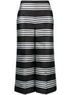 Karl Lagerfeld Striped High Waisted Culottes - Black