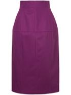 Le Ciel Bleu Stitch Detail High Waisted Skirt - Pink & Purple