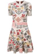 Alexander Mcqueen Geometric Floral Patterned Dress - Nude & Neutrals