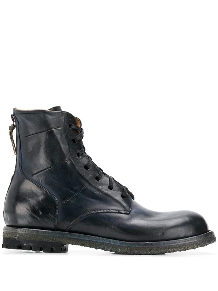 Silvano Sassetti Combat Ankle Boots - Blue