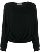 Stefano Mortari Boat Neck Boxy Blouse - Black