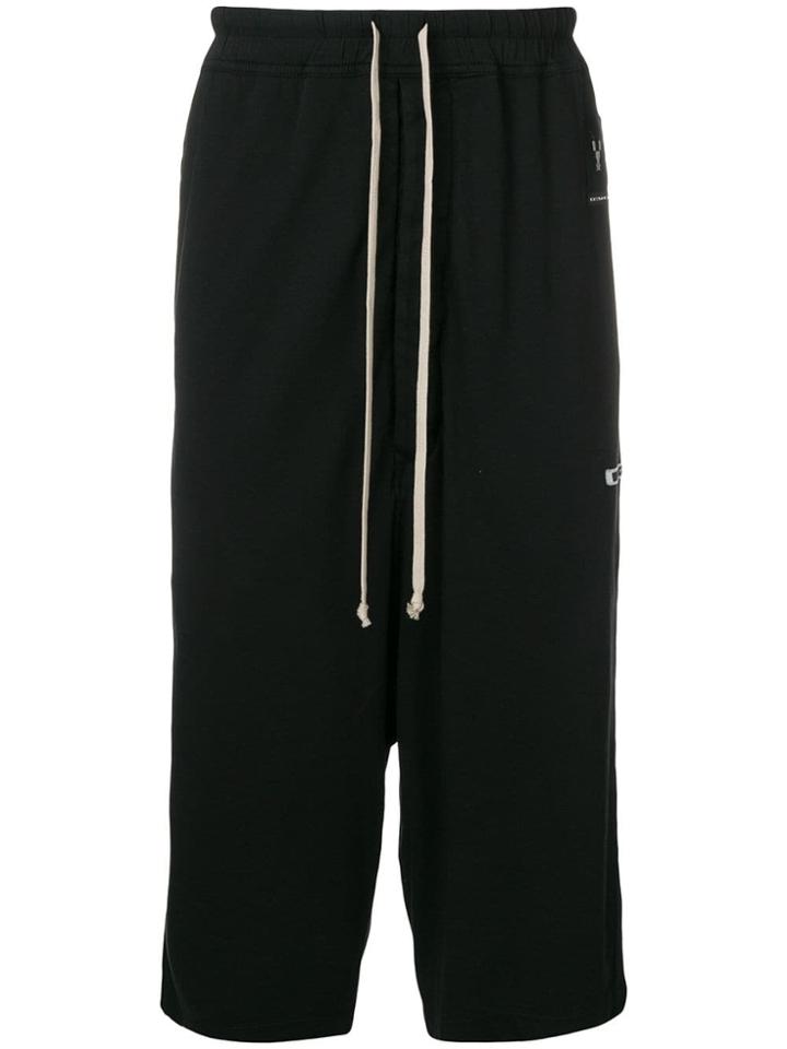 Rick Owens Drkshdw Cropped Drop-crotch Trousers - Black