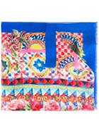 Dolce & Gabbana - Mambo Print Scarf - Women - Silk - One Size, Women's, Blue, Silk