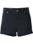 Dondup Distressed Denim Shorts, Women's, Size: 40, Blue, Cotton/spandex/elastane