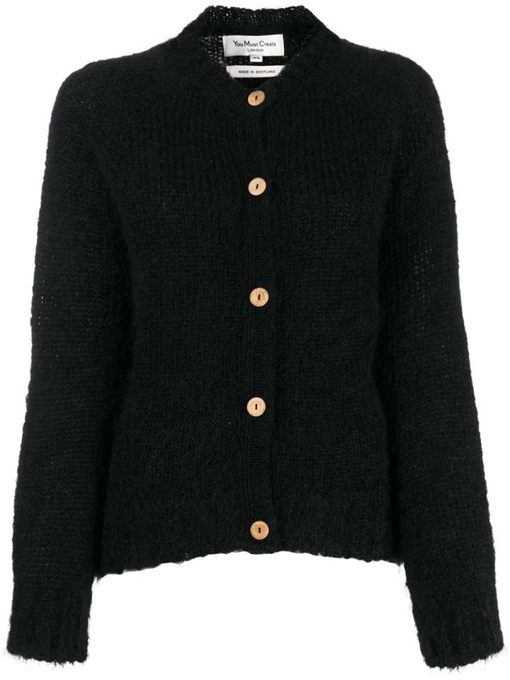 Ymc Wooden-button Cardigan - Black