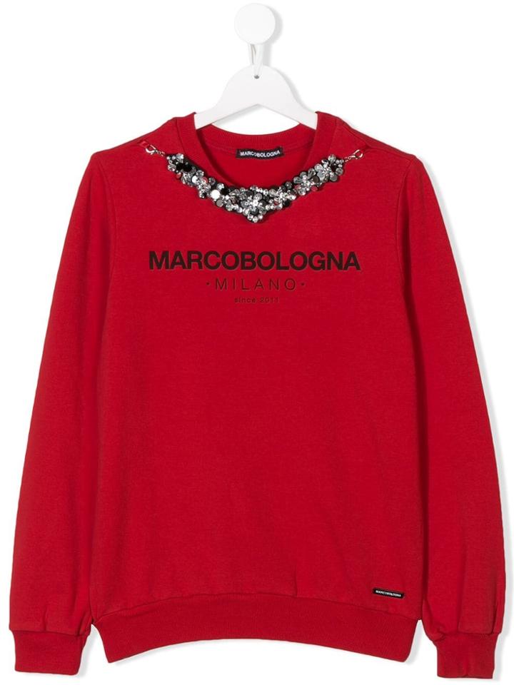 Marco Bologna Kids Teen Detachable Necklace Sweatshirt - Red
