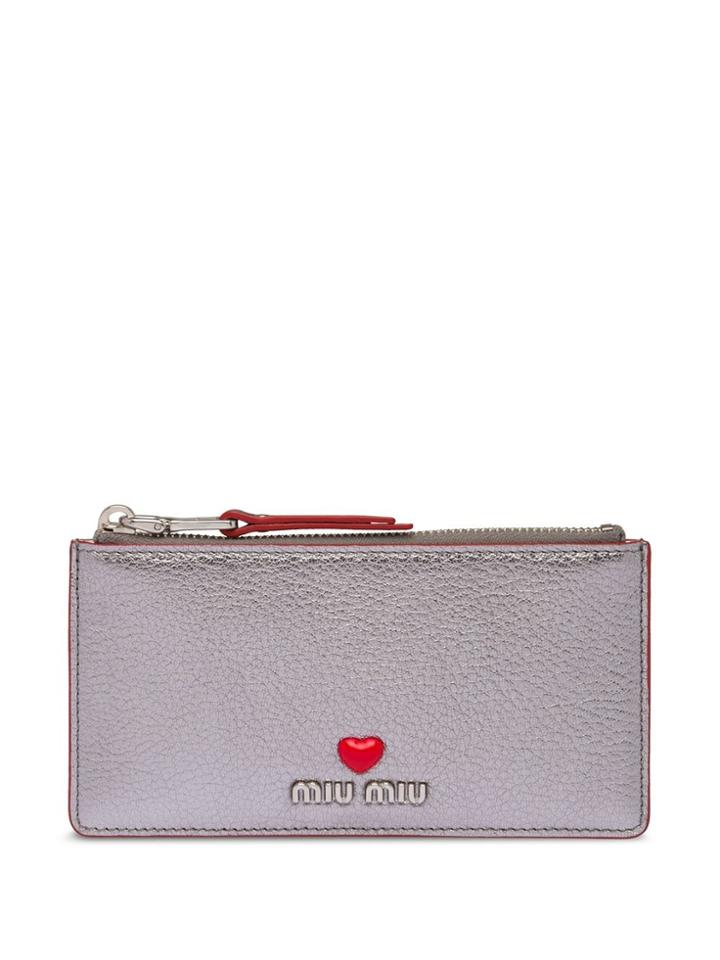 Miu Miu Madras Zip Pouch - Grey
