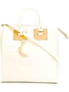 Sophie Hulme Holmes North South Tote, Women's, Nude/neutrals, Calf Leather/suede/brass