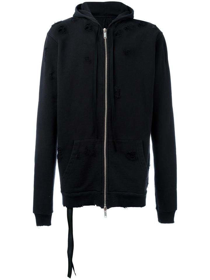 Unravel Project Zip Up Hooded Jacket, Men's, Size: Large, Black, Cotton