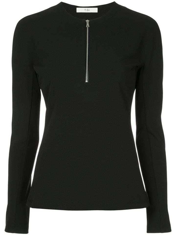 Tibi Zip-up Top - Black