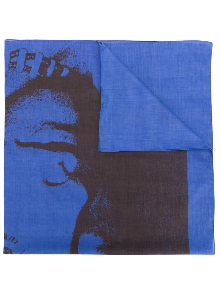 Calvin Klein 205w39nyc Paint-like Printed Scarf - Blue