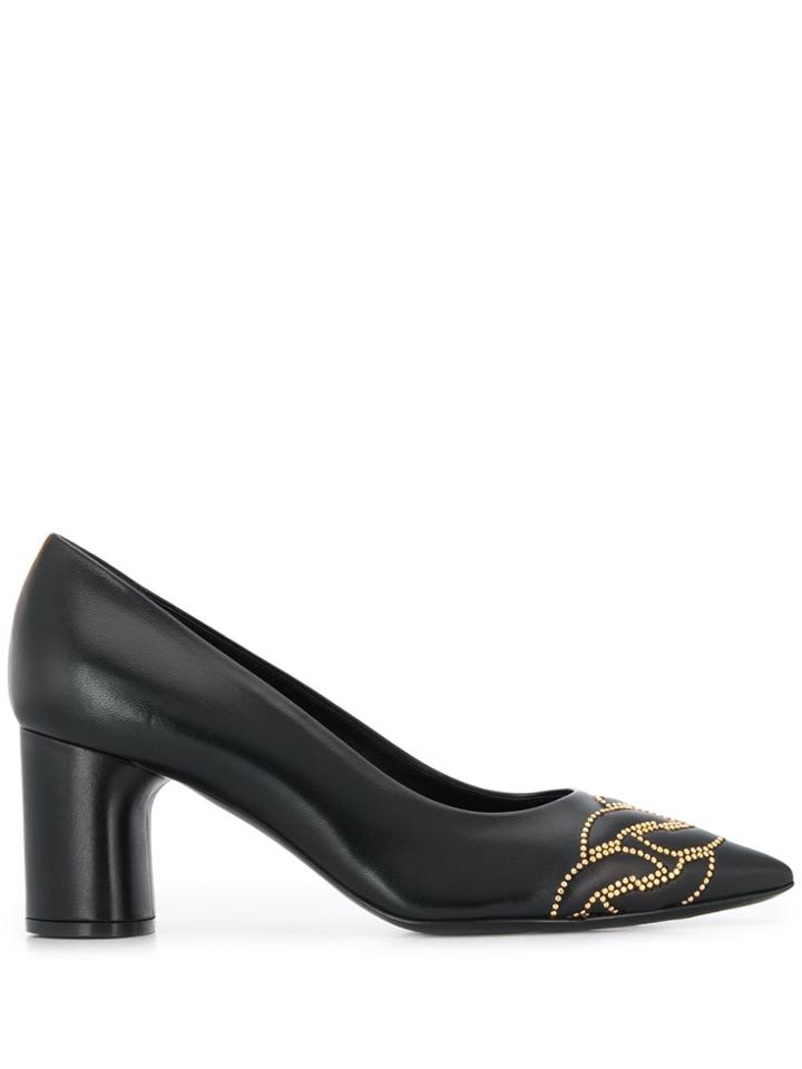 Casadei Studded Toe Pumps - Black