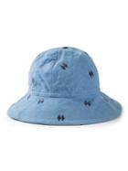 Biba Vintage Embroidered Sun Hat, Women's, Size: 56, Blue