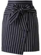 Loveless Front Tie Striped Mini Skirt
