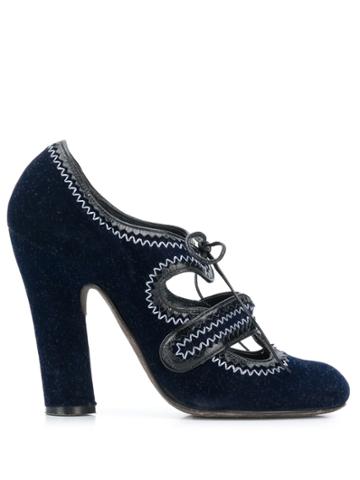 John Galliano Pre-owned 1990s Embroidered Pumps - Blue