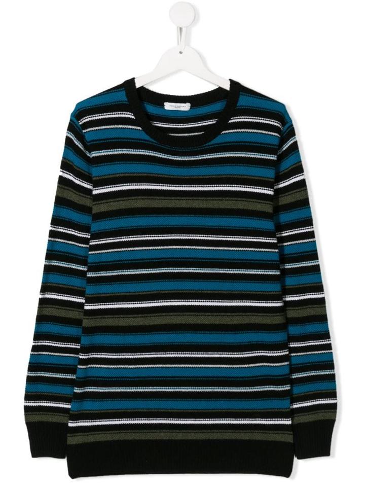 Paolo Pecora Kids Horizontal Stripe Jumper - Blue