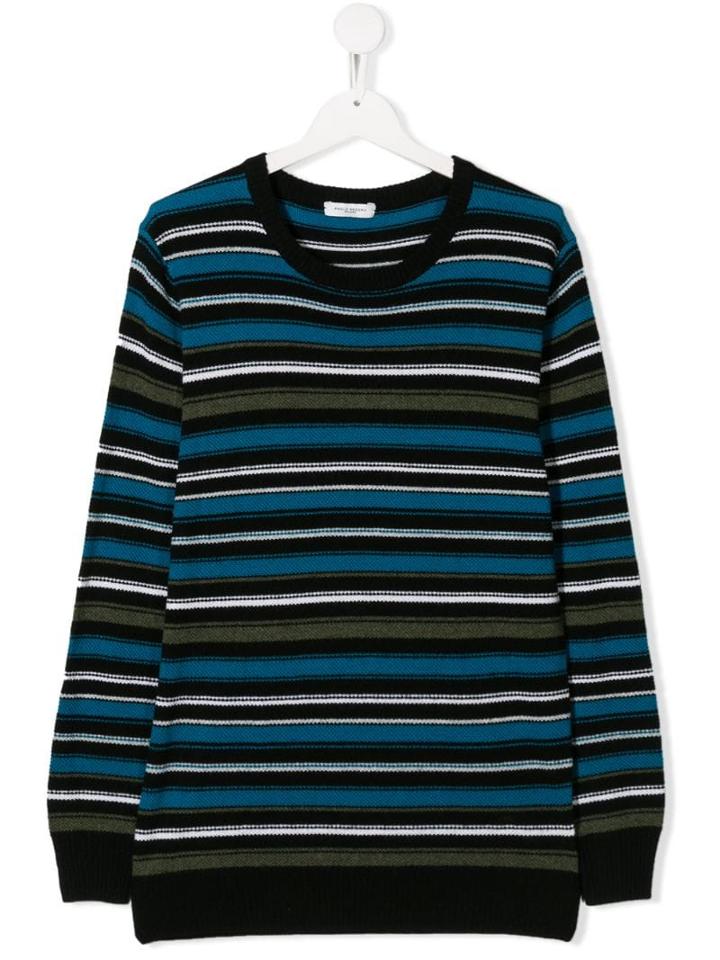 Paolo Pecora Kids Horizontal Stripe Jumper - Blue