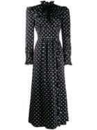 Alessandra Rich Ruffled Polka Dot Dress - Black