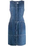 Chanel Pre-owned Denim Pinafore Dress - Blue