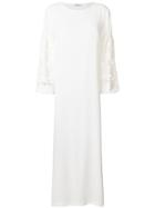 P.a.r.o.s.h. Lace Sleeve Maxi Dress - White
