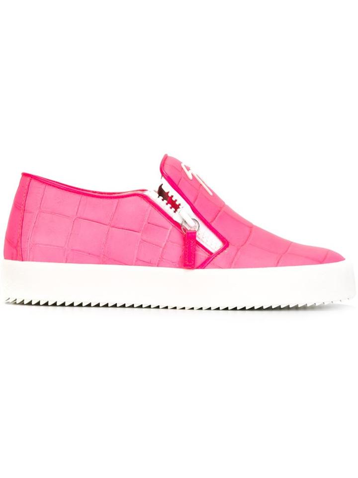 Giuseppe Zanotti Design Embossed Crocodile Effect Slip-on Sneakers