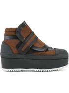 Marni Flatform Velcro Ankle Boots - Brown